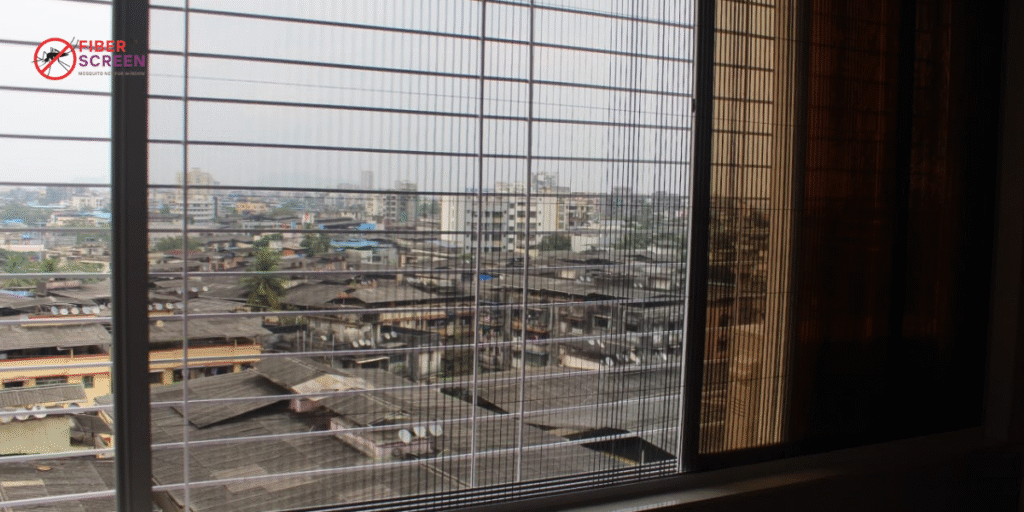 SS Mosquito Net for Windows with SS 304 Stainless Steel Mesh Installed by FiberScreen