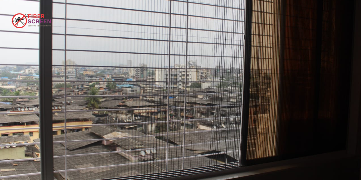 SS Mosquito Net for Windows with SS 304 Stainless Steel Mesh Installed by FiberScreen