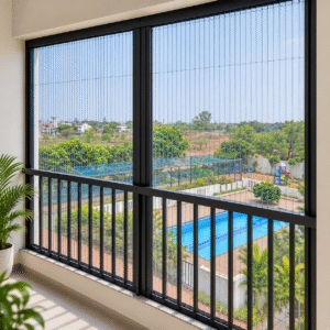 Pleated mosquito screen for windows