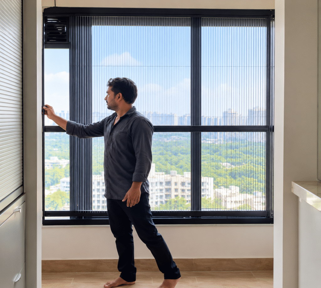Window mosquito net installed in Shilphata